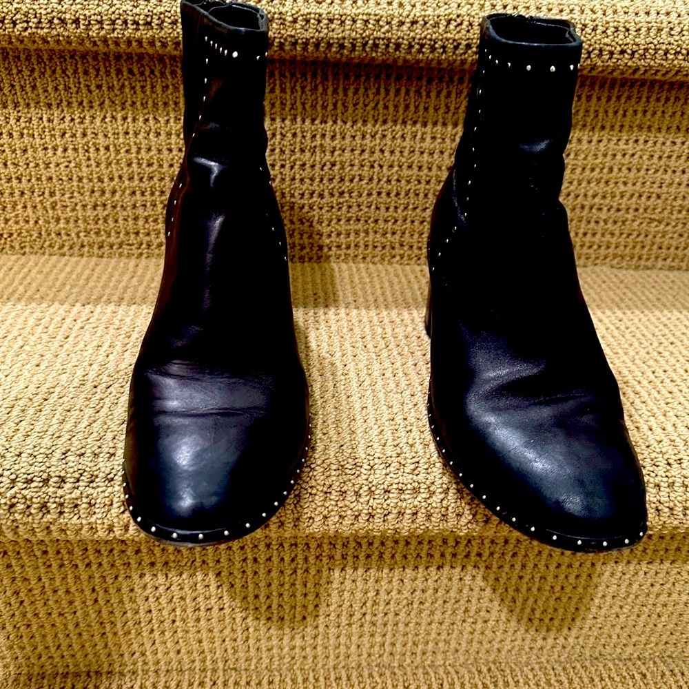 RAG & BONE New York. Black supple leather micro studded boots. - Picture 2 of 8